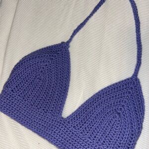 Purple Crochet Halter Top